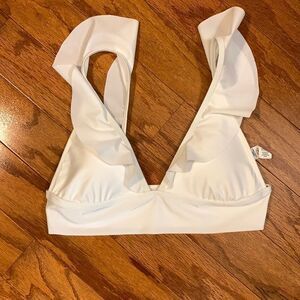 Aerie Size Medium white ruffle swimsuit top